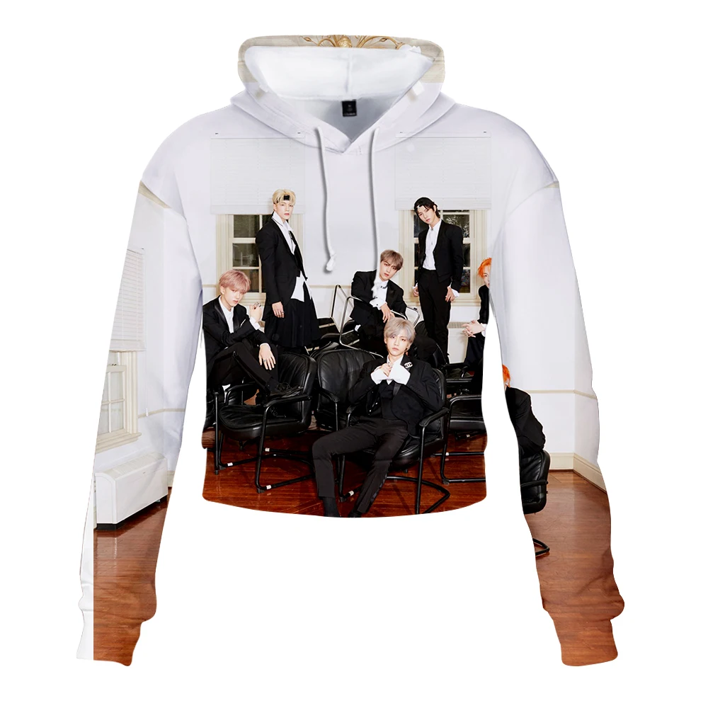 Женская толстовка с капюшоном NCT dream корейский свитшот пупком Повседневная