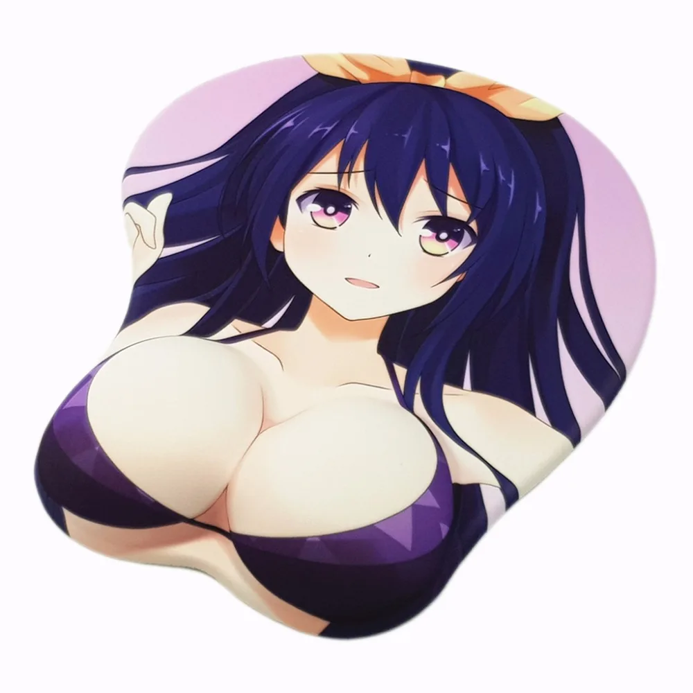 "Date A Live" Принцесса аниме 3D Oppai коврик для мыши с подставкой на запястье 26*21*3,2 см 2way ткань