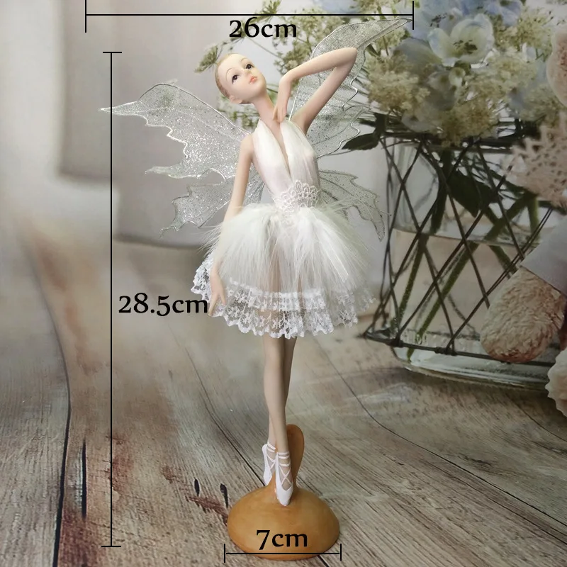 Miniature Figurines Decor Home 11.2'' Resin Ballet Dancer Figurine Creative Angel Miniatures Fairy Statuettes Model Modern | Дом и сад
