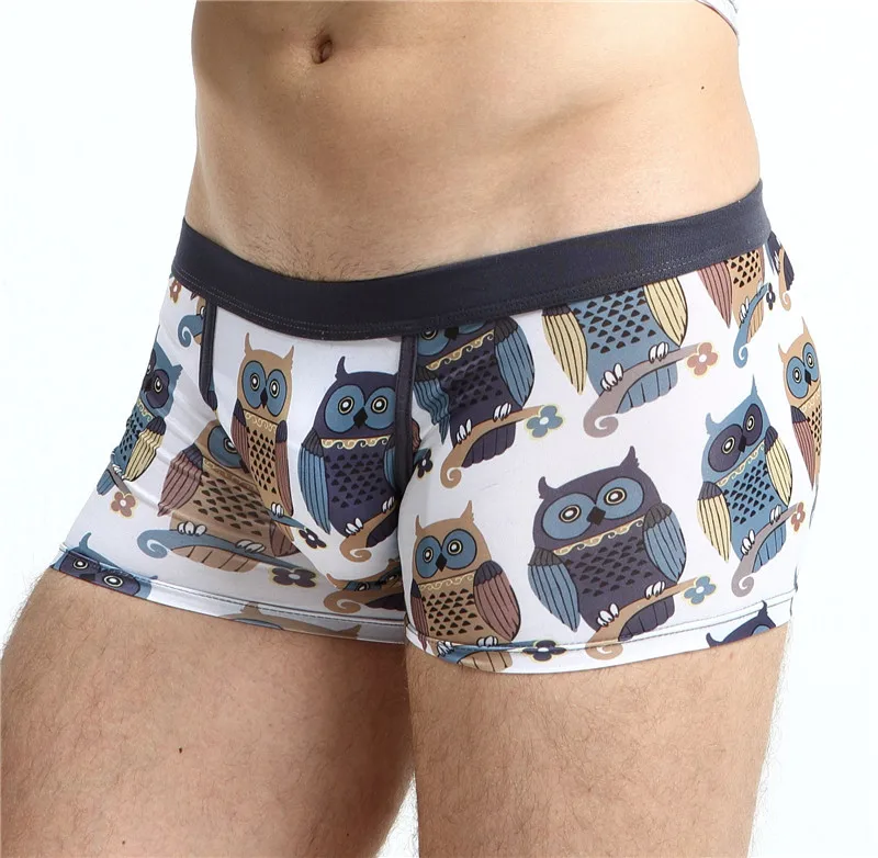 Мужские сексуальные боксеры Owl из вискозы дышащие боксеры|Мужские трусы боксеры|