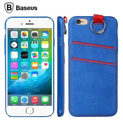 BASEUS shell for iPhone 6 6s case PU Hard Case Lang Series Card Holder Leather Coated Plastic Cover iphone |