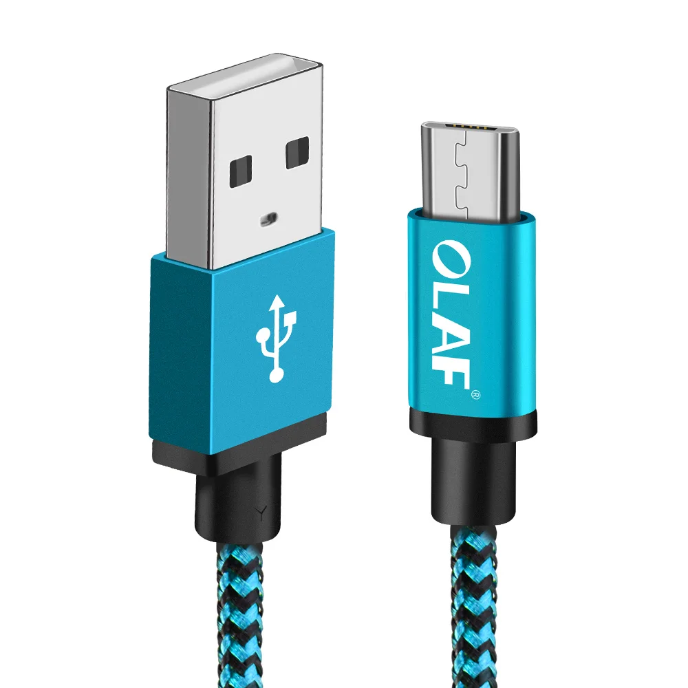 Олаф Micro USB кабель синхронизации кабель type-c для samsung S9 huawei mate 20 Pro USB телефон зарядное устройство кабели для iPhone XS Max XR X 10 - Цвет: Blue