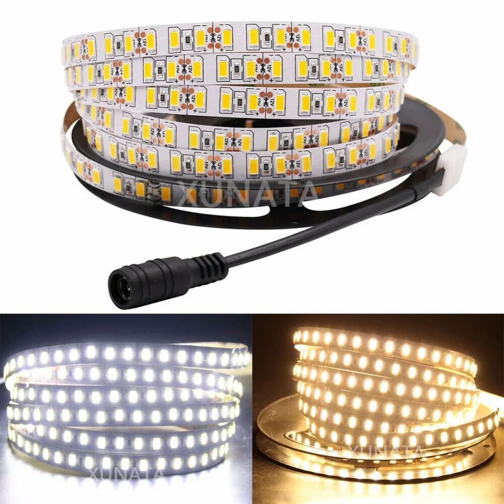 Супер яркий 120 светодиодный s/m SMD 5630 5730 светодиодный ленточный светильник гибкий 5 м 600 светодиодный ленточный светильник DC 12 В не водонепроницаемый ленточный светильник 1 м 2 м 3 м 4 м