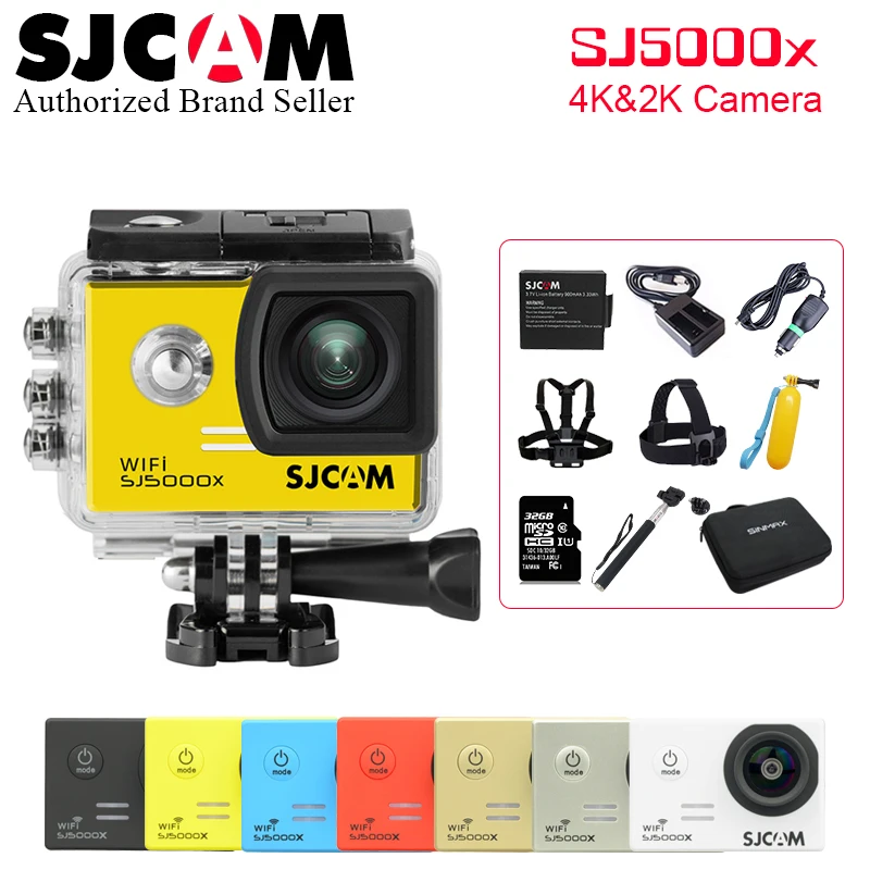 Много аксессуаров отправить! Оригинальная SJCAM SJ5000X Elite с Wi Fi 4 K 24fps 2 30fps Gyro