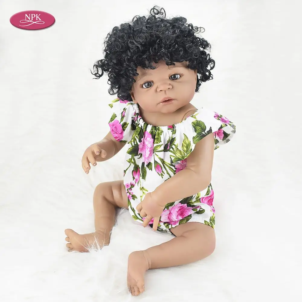 NPK полная силиконовая кукла Reborn Girl Baby Fashion Dolls Bathe игрушки для детей 55 см