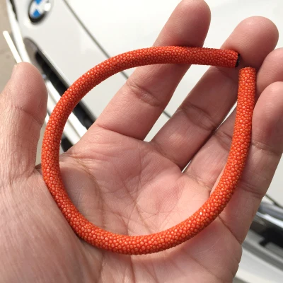 orange Волшебные рыбки, мужские, диаметр 6 мм, длина 20,5 см, кожа ската, для рукоделия, ручные браслеты, ожерелье для мужчин, подходят для брендовых часов, diy ювелирные изделия - Окраска металла: orange