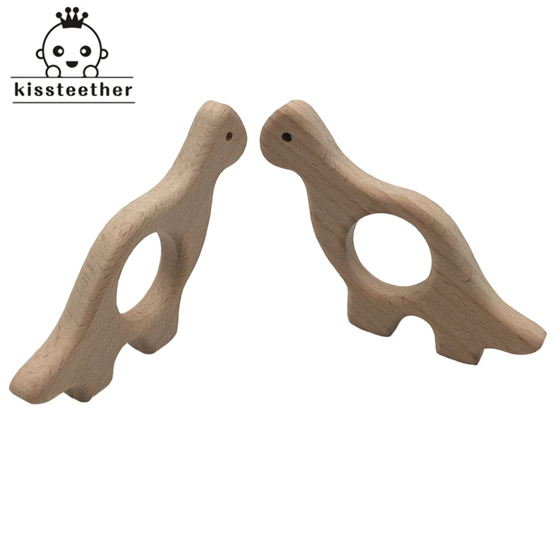 Brachiosaurus-mordedor para beb&eacute;, joyer&iacute;a artesanal, colgantes, collar, pulseras, accesorios, mordedor de madera de dinosaurio sin BPA-2