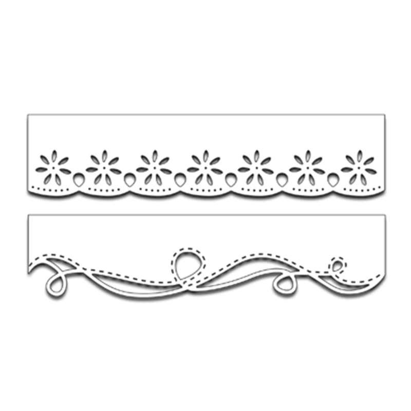 2 шт. Цветочная кружевная рамка для резки металла трафарет DIY скрапбукинга