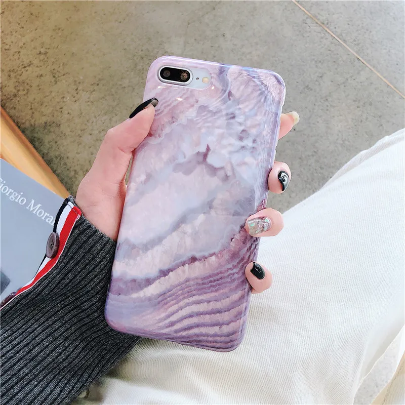 Роскошный чехол FTAIDKJ с красной Агатовой глазурью и мрамором для iPhone X XS Max XR Мягкая