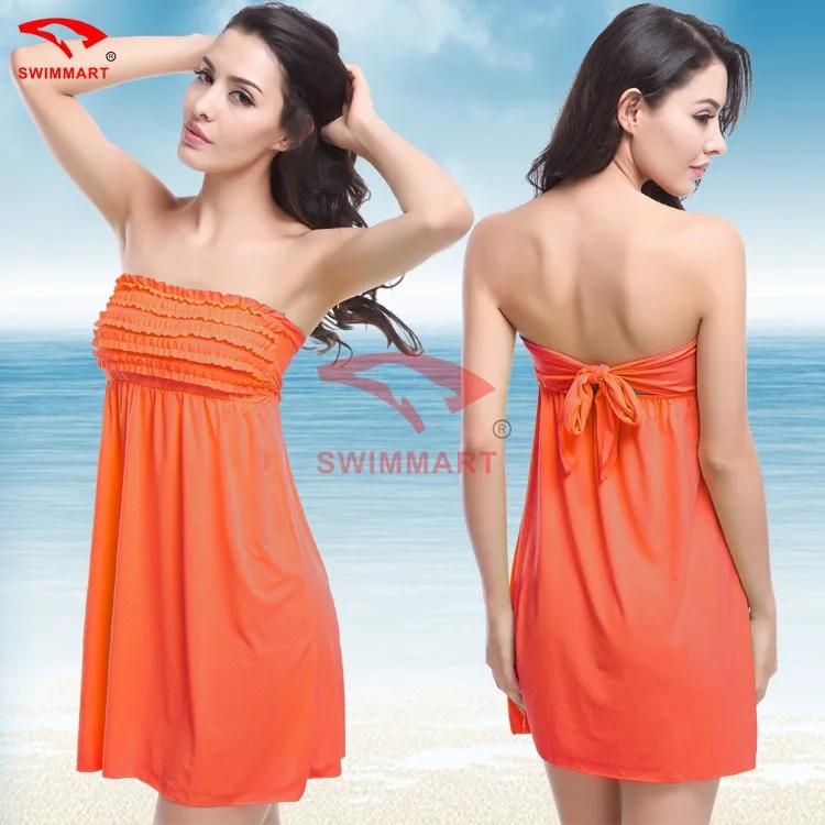 SWIMMART 2018 Women Petals Beach Skirt Lady Sexy Wrapped Chest Beachwear Dress Vacation | Женская одежда