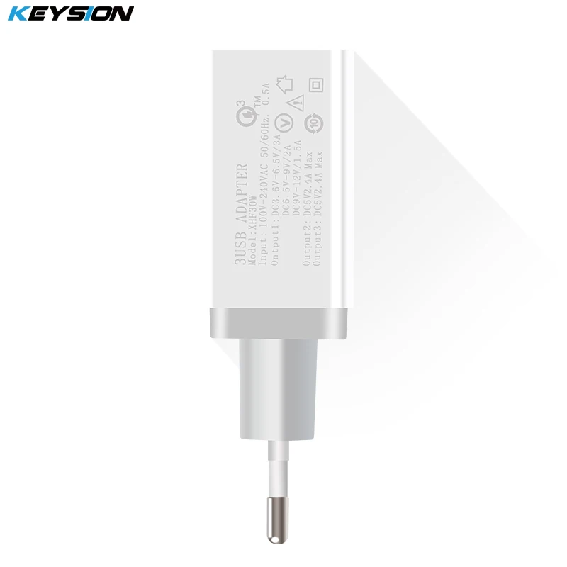 Быстрое зарядное устройство KEYSION 3 порта QC 0 30 Вт USB для iphone 7 8 ipad Samsung S8 Huawei Xiaomi