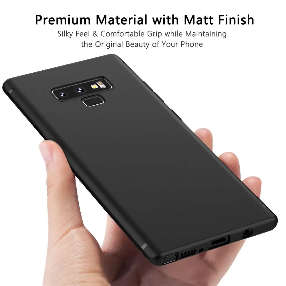 for Samsung Galaxy Note 9 Case Black TPU Cover Phone Matte Finish Slim Profile Protectors Note9 |