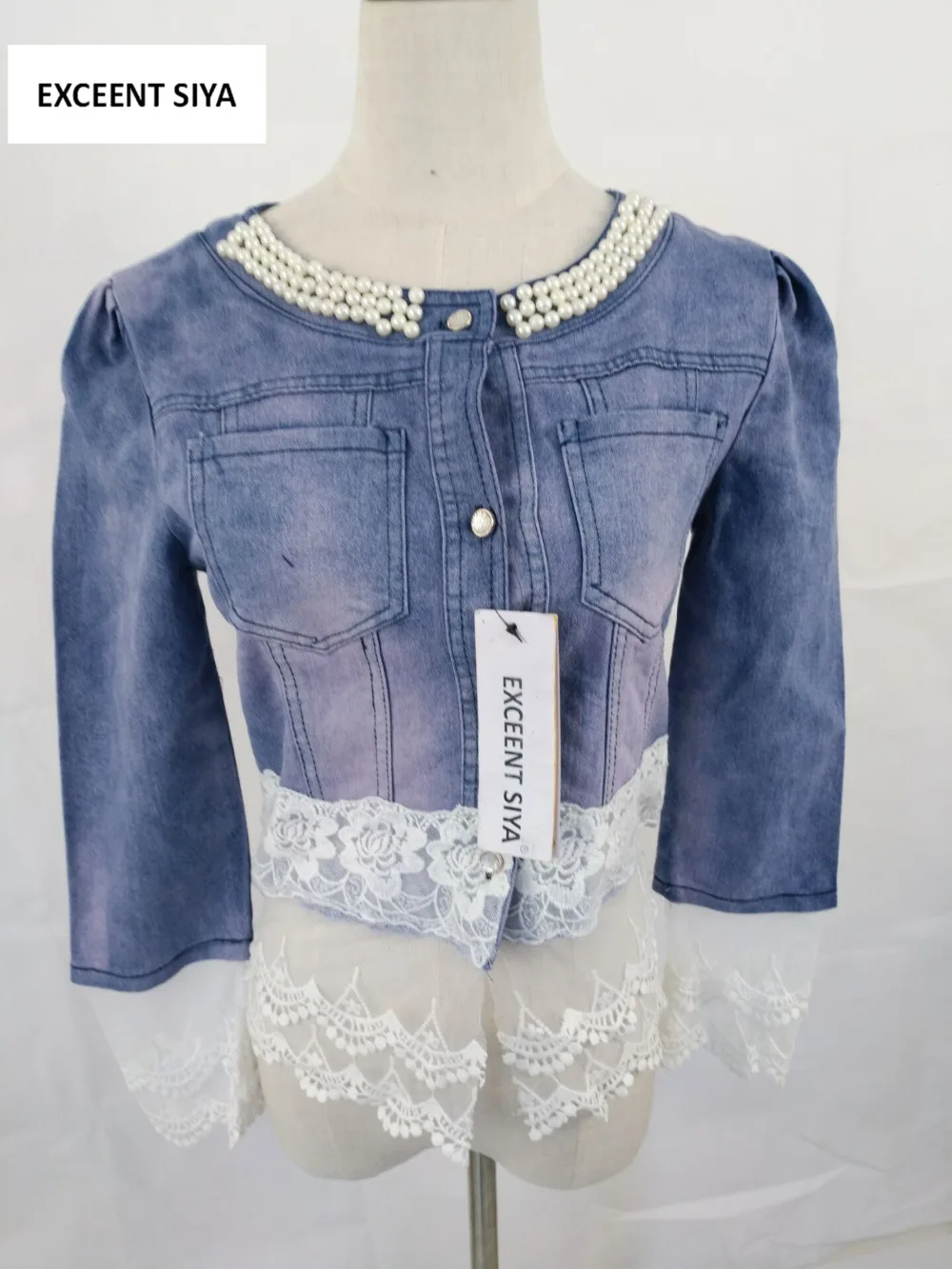 Женская короткая джинсовая куртка 2017 Весенняя Новая модная тонкая вышитая