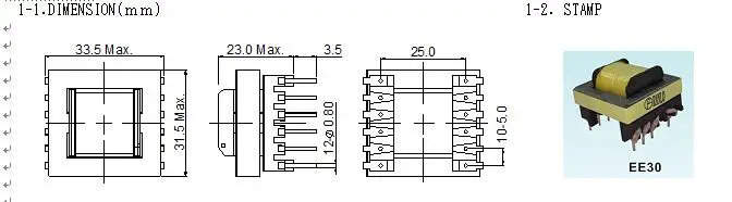 EE30 горизонтальный трансформатор на заказ SMPS трансформаторы 6 + 6pin | Обустройство