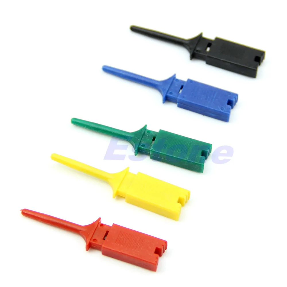 

5 Pcs Test Clip Mini Grabber SMD IC Hook Probe Jumper 5 Colors L15