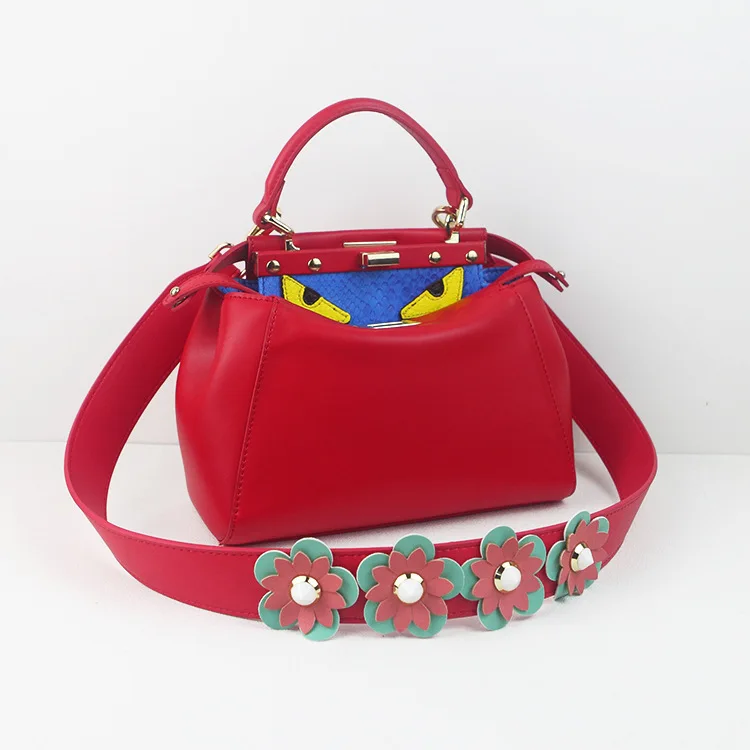 102 см Цветочные заклепки широкие плечевые ремни из искусственной кожи Аксессуары