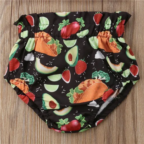 6M-4Y Casual Toddler Kid Baby Girls Summer Cotton Fruit Short Sleeve Tops Shorts Pants Headband 3Pcs Set Outfits Clothes | Детская