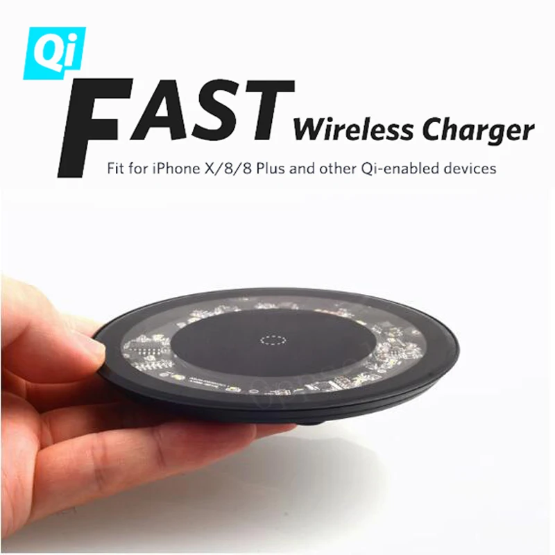 

Oppselve 10W Qi Wireless Charger For iPhone XS 8 X Glass Fast Wirless Wireless Charging Pad For Samsung Galaxy S9 S8 Plus Note 9