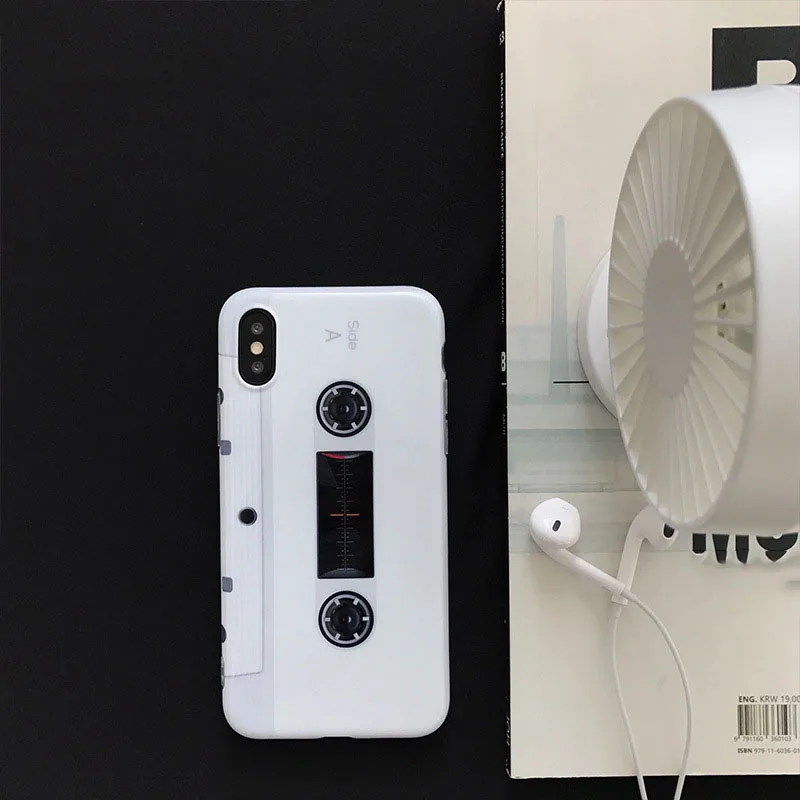 Fashion Music magnetic tape Phone case For iPhone 7 X Retro style soft silicon for 6 6s 8 Plus protective |