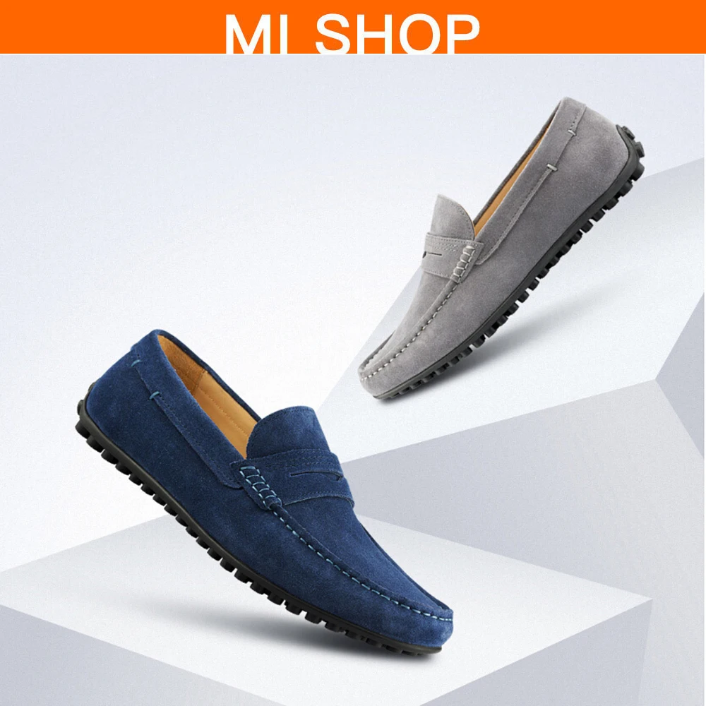 Original Xiaomi Seven-faced Men's Suede Leather Beans Shoes With Massage Sole | Мобильные телефоны и аксессуары