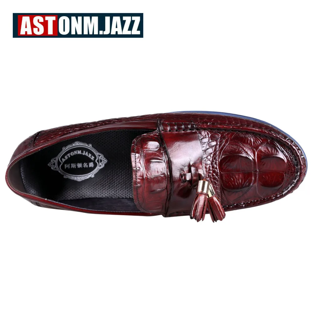 2017 мужские повседневные Мокасины из натуральной крокодиловой кожи слипоны