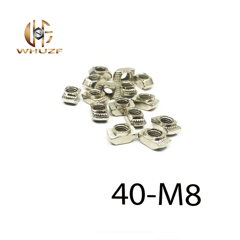 

20PCS 40-M8 M8 Hammer Head T nut Fasten Nut Connector Nickel Plated for 4040 series aluminum profile Slot Groove 8