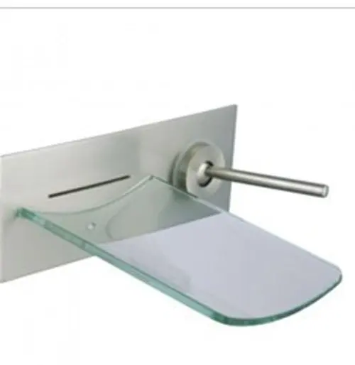 Бесплатная доставка! Одноручный настенный стеклянный кран с водопадом