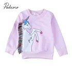 Новинка 2017, брендовая яркая Детская куртка для маленьких девочек, пуловер, Повседневная теплая толстовка с длинным рукавом, одежда с мультяшным рисунком