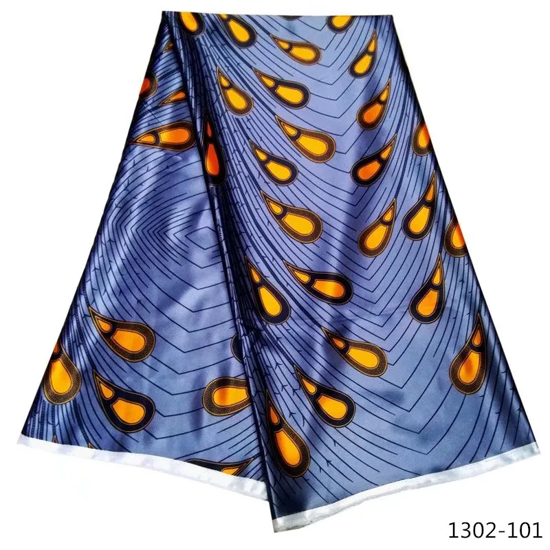 100% сатиновая ткань с принтом Анкары атласная восковая высокого качества 5 ярдов