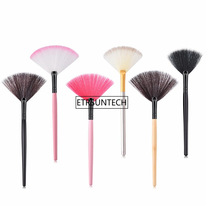 100pcs Makeup Fan-shaped small Blush Face Powder Foundation Cosmetic Brush Brushes For Makeup Natural F3283