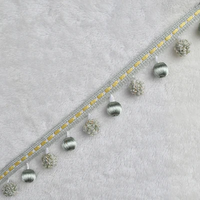 3 м/лот Европейский стиль вискоза кружевная бахрома с кисточками мяч занавес диван аксессуары для скатерти пом кружево отделка Diy украшения - Цвет: Gray blue