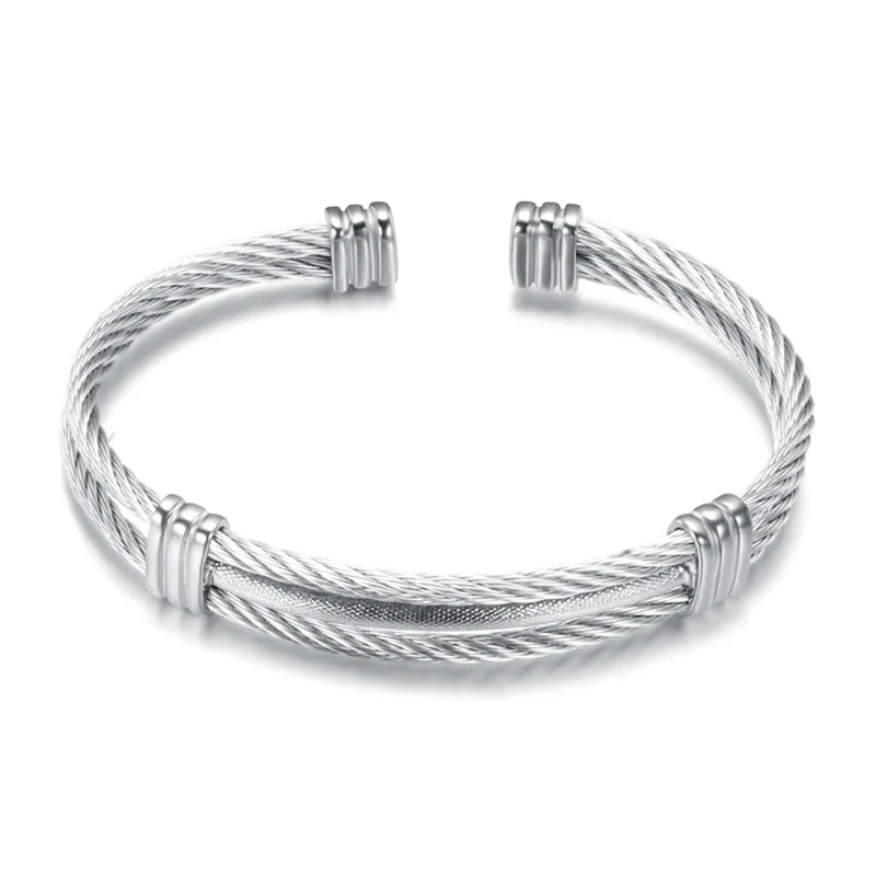 ROXI Wire Line браслет из титановой стали мужские серебряные браслеты из нержавеющей стали женские Украшения, Браслеты mujer moda