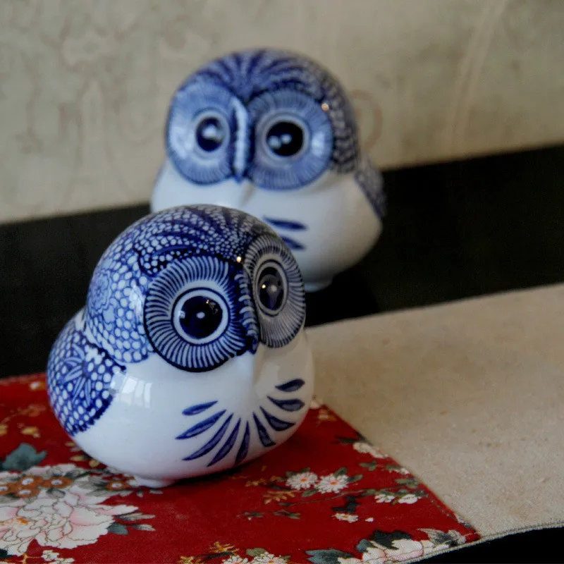 Антиквариат для дома Имитация животных цвет синий и белый фарфоровое украшение |