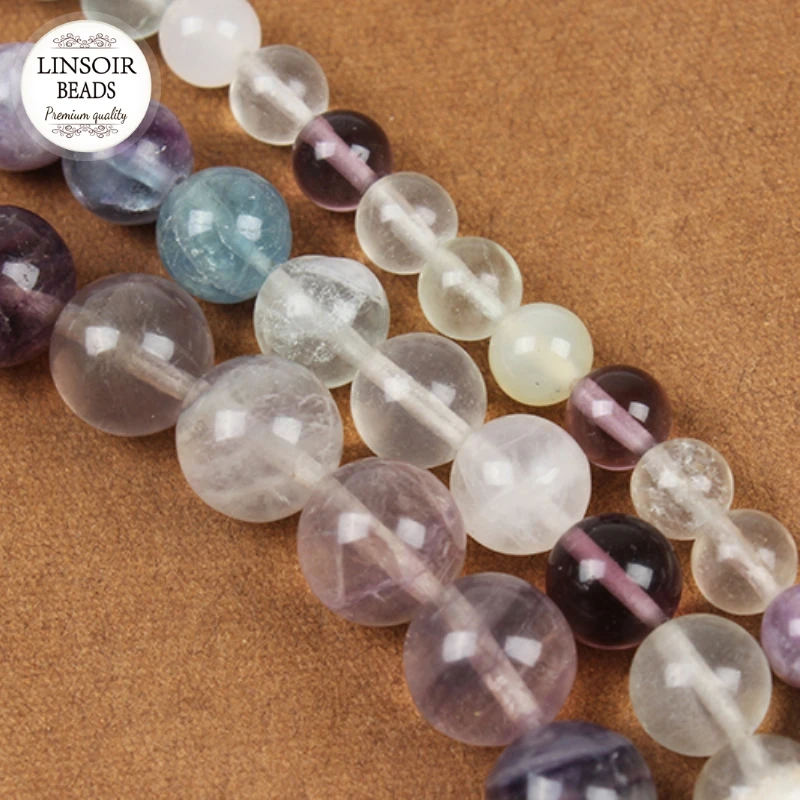 1Strand 40cm Natural Stone Purple Fluorite Round Loose Beads For Necklace &amp Bracelets 4/6/8/10 mm DIY Jewelry Finding F2136 | Украшения
