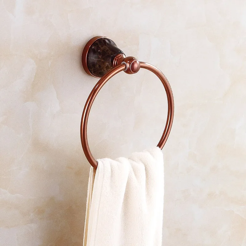 Towel Ring Модные аксессуары для ванной комнаты из розового золота, латунные аксессуары для ванной комнаты, держатель для туалетной бумаги, держатель для полотенец - Цвет: Towel Ring