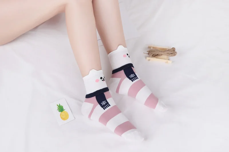 Luckymily Модные женские теплые носки серия с персонажами из мультфильмов о животных милые животные Kawaii Harajuku стиль забавные носки подарки Meias