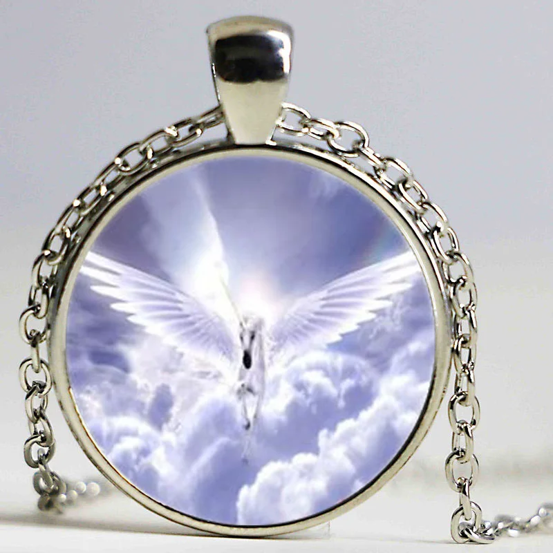 Летающий единорог Кабошон Стекло серебряное ожерелье для женщины мужчины