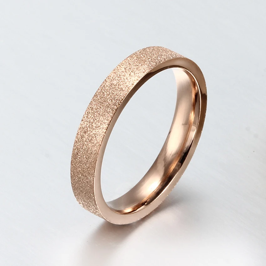 Новая роза золотое покрытие Titanium стали скраб пару колец для обувь мужчин и женщин