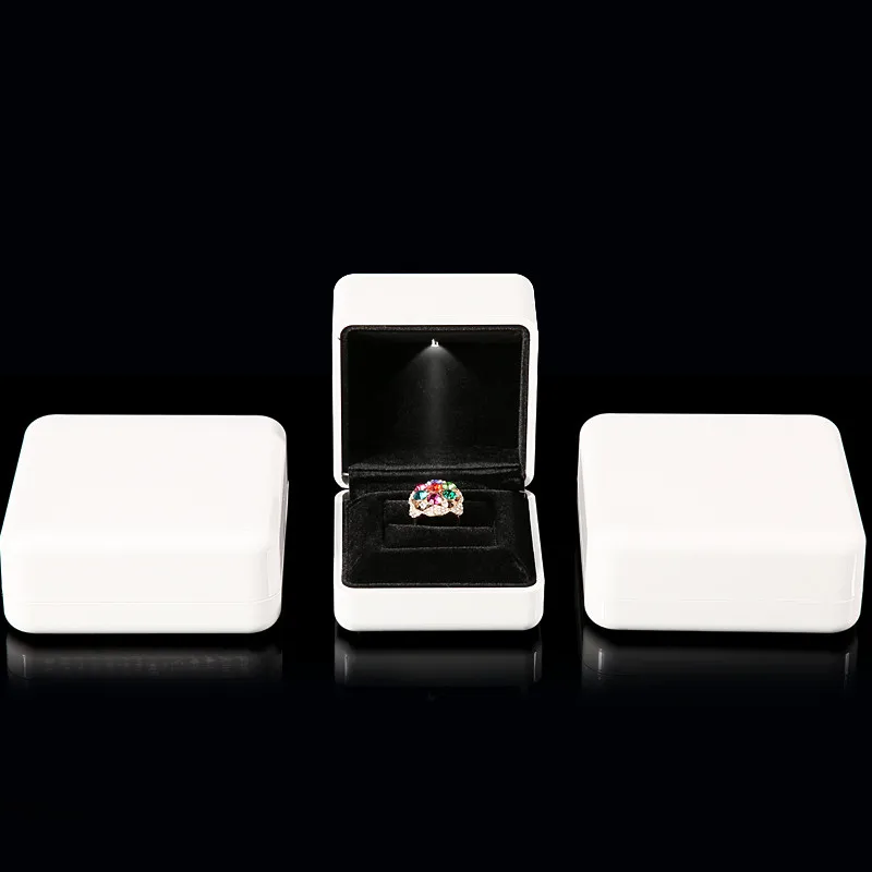Новый стиль белый резиновый Painint светодиодная шкатулка кольцо коробка браслет