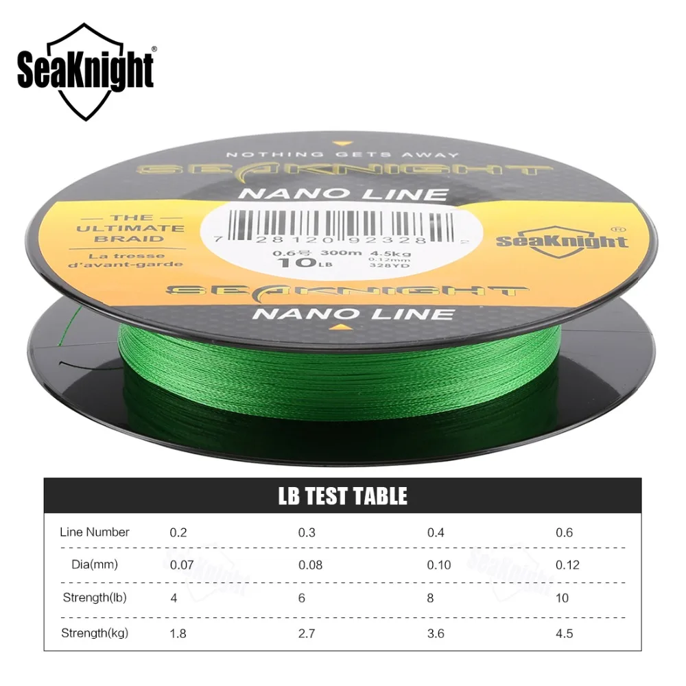 SeaKnight Nano 300 м 330 ярдов PE плетеный Рыбалка линии 4 пряди Multifilament тонкой Леска 4-10LB