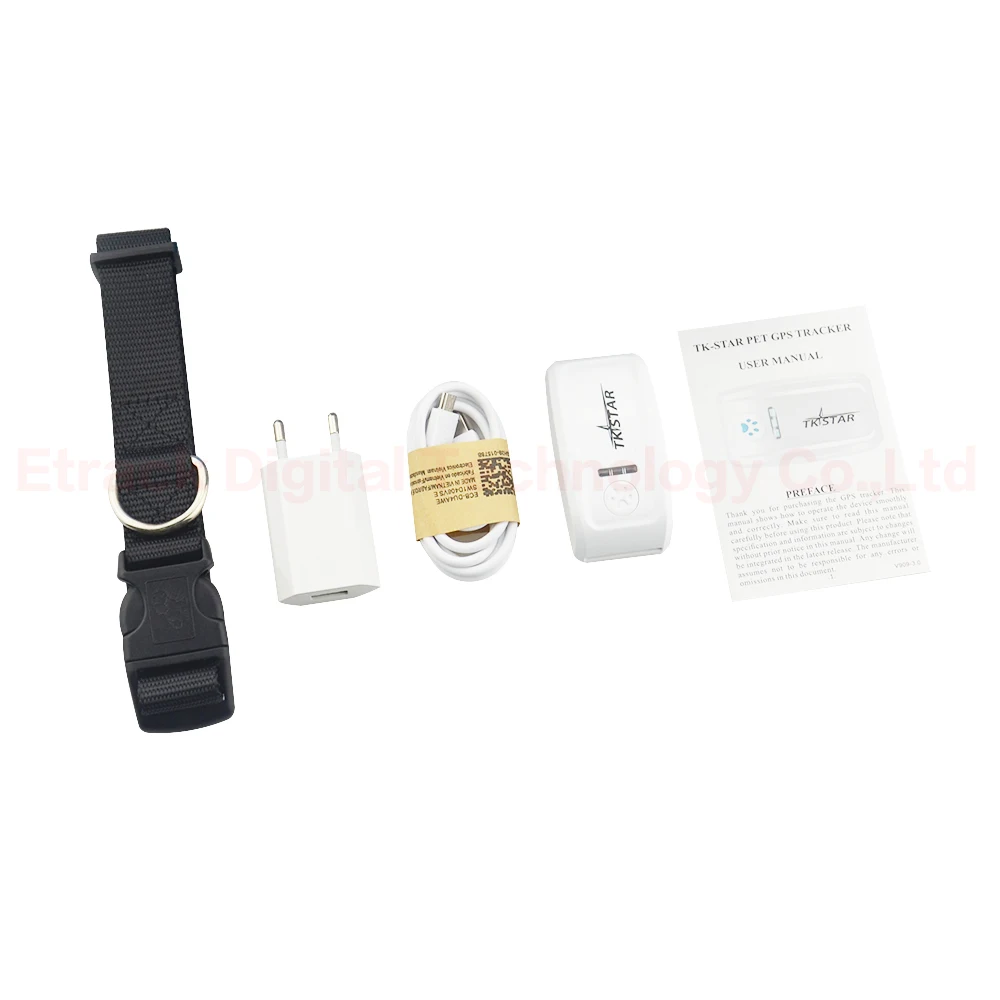 Мини трекер для домашних животных с ошейником/зарядным устройством TK909