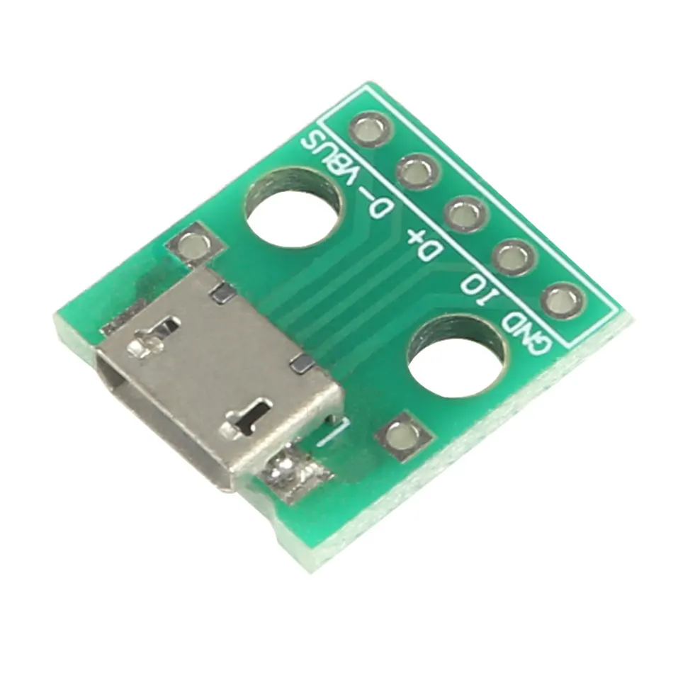 10 шт. мини микро USB для DIP 2 54 мм адаптер 5-контактный гнездовой разъем Модульная