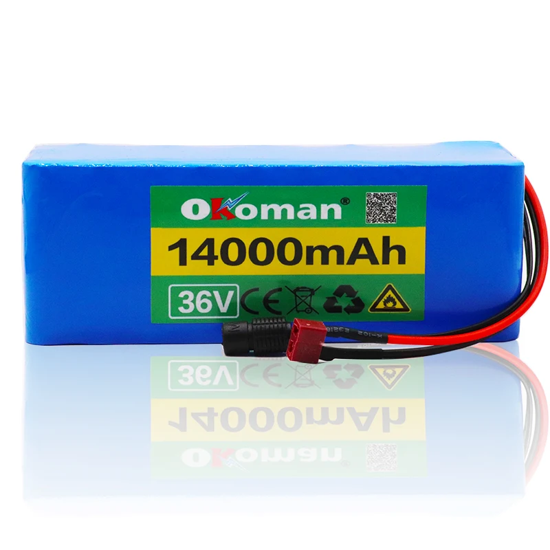 Okoman 10S4P 36V 14000mah 500w высокой мощности 42v 14AH 18650 литиевая АКБ электромотоцикл