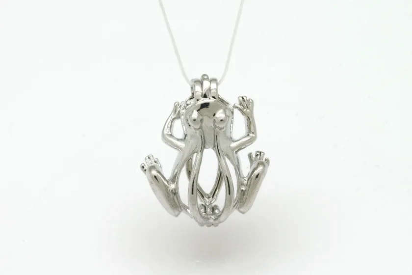 silver toned copper Frog design cage pendant sell in ten pieces locket whoesale | Украшения и аксессуары