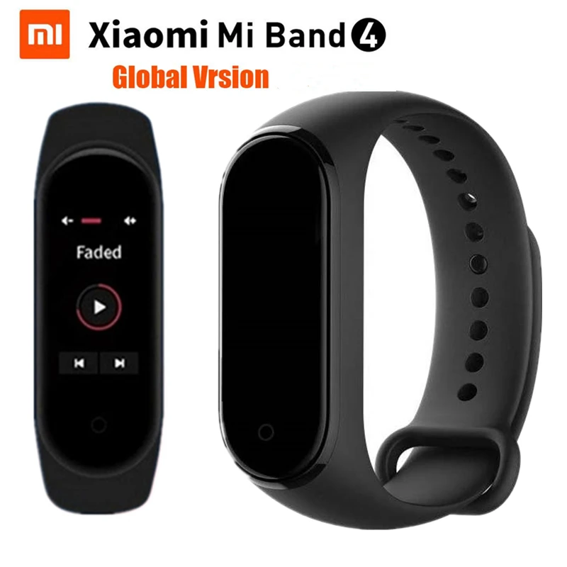 Xiaomi mi Band 4 фитнес-браслет 5ATM шагомер спортивный умный Браслет 0,9" цветной AMOLED экран mi Band 3 mi Band 4 глобальная версия
