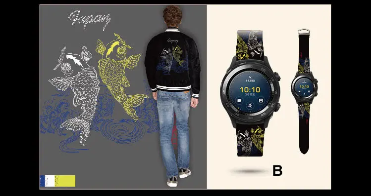 Type B Для samsung gear S3 Galaxy Watch 46 мм браслет из натуральной кожи с рисунком ремешок для Huami Amazfit 1 2 ремешок для часов для huawei GT - Цвет ремешка: Type B
