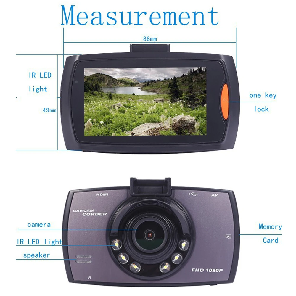 Видеорегистратор G30 2 7 &quotFull HD 1080P 140 градусов датчик движения ночное видение