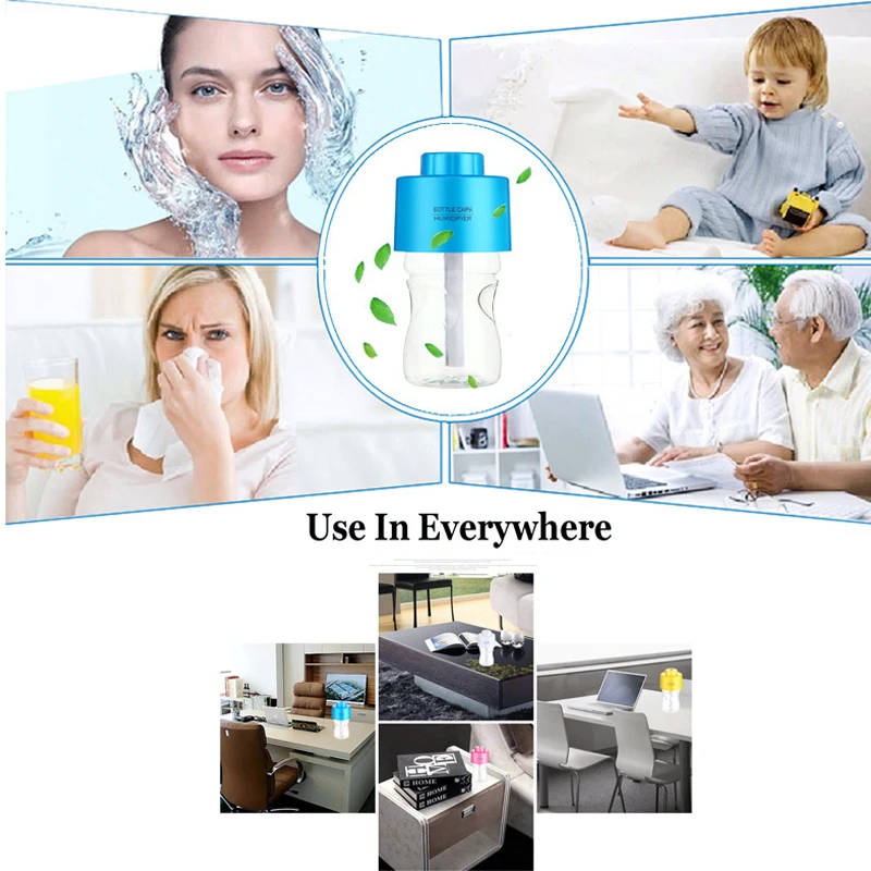 Phlanp Портативный мини-бутылка воды Кепки Увлажнитель Арома диффузор тумана S