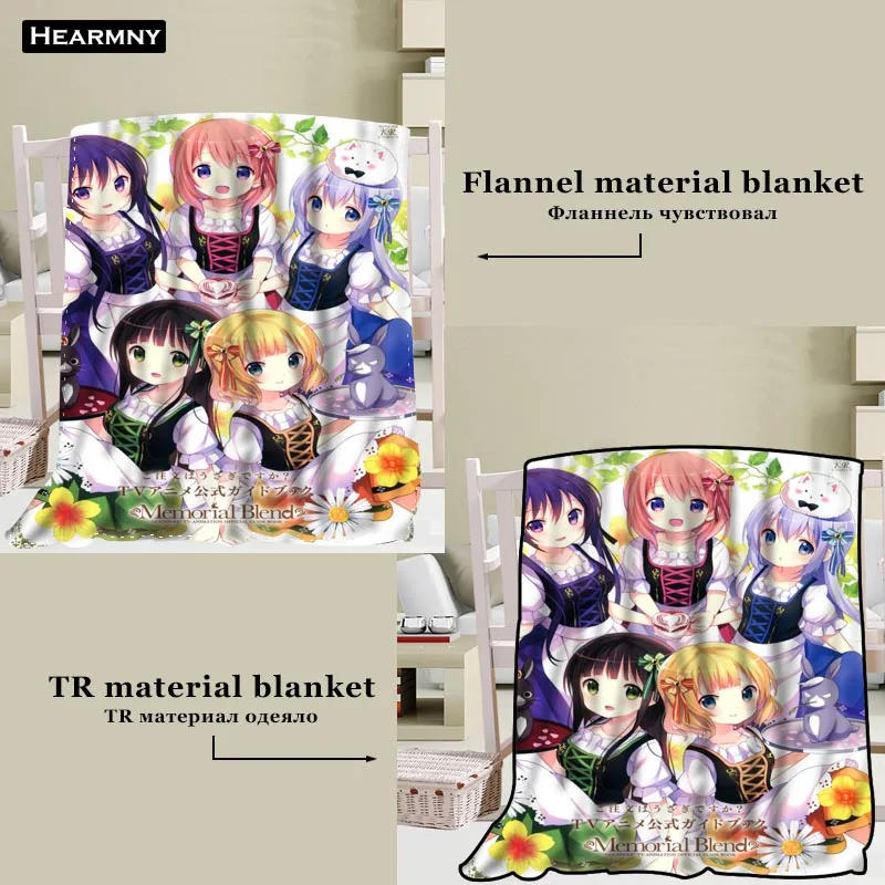 Gochuumon Wa Usagi Desu Ka одеяла с 3D принтом мягкое одеяло для дома/дивана/постельных