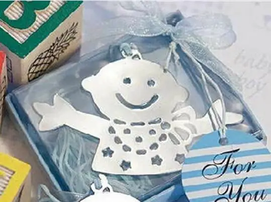 

100pcs/lot Snowman happy Boy Metal Bookmarks With Tassels Birthday Kids Party Favor gift